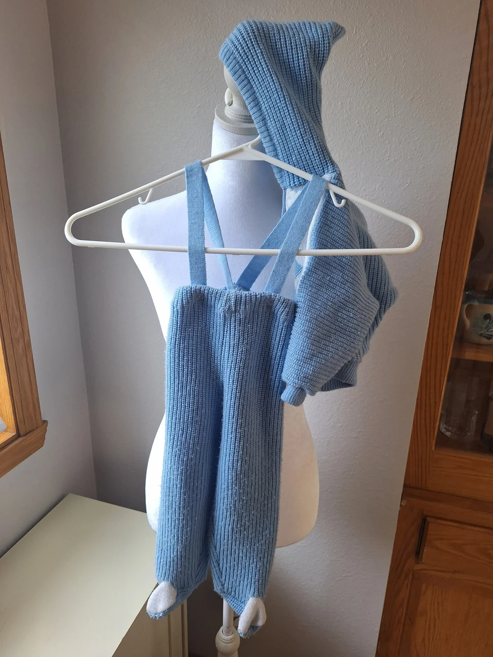 Carriage Boutique Blue and White Kids Matching Knit Set